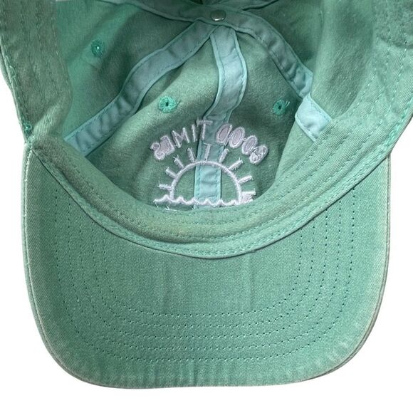 Good Times & Tan Lines Teal Aqua Strap Back Hat OSFM - Picture 4 of 5